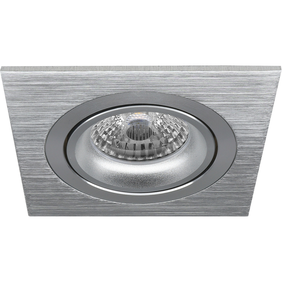 LED Spot Set - Pragmi Borny Pro - GU10 Fitting - Dimbaar - Inbouw Vierkant - Mat Zilver - 6W - Natuurlijk Wit 4200K - Kantelbaar - 92mm