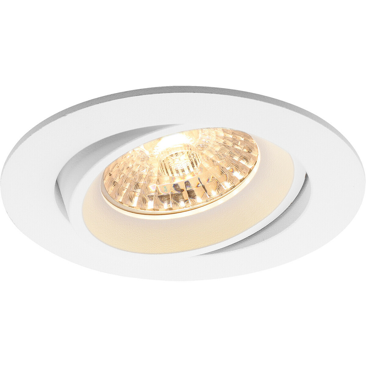 LED Spot Set - Pragmi Delton Pro - GU10 Fitting - Dimbaar - Inbouw Rond - Mat Wit - 6W - Helder/Koud Wit 6400K - Kantelbaar - Ø82mm