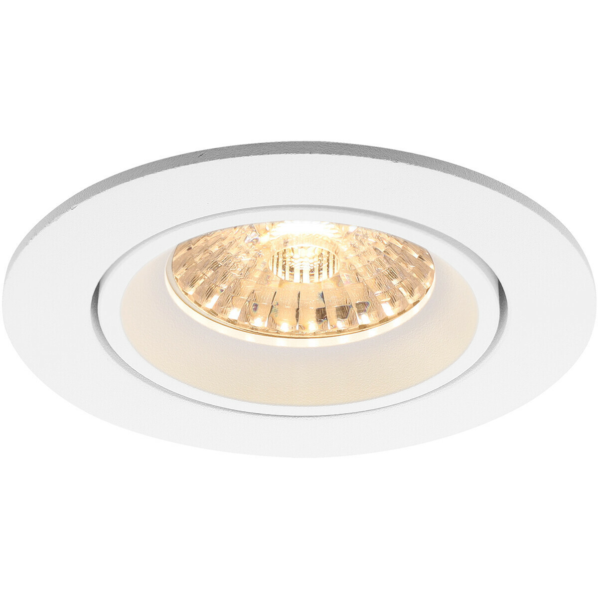 LED Spot Set - Pragmi Delton Pro - GU10 Fitting - Inbouw Rond - Mat Wit - 4W - Warm Wit 3000K - Kantelbaar - Ø82mm