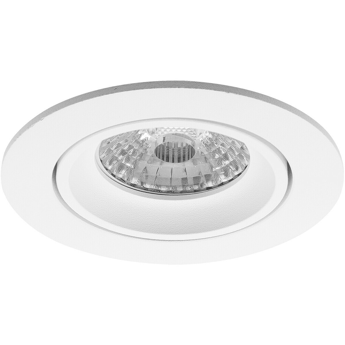 LED Spot Set - Aigi - Pragmi Delton Pro - GU10 Fitting - Inbouw Rond - Mat Wit - 8W - Warm Wit 3000K - Kantelbaar - Ø82mm