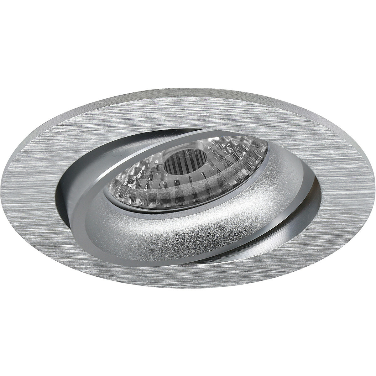 LED Spot Set - Pragmi Delton Pro - GU10 Fitting - Inbouw Rond - Mat Zilver - 6W - Natuurlijk Wit 4200K - Kantelbaar - Ø82mm