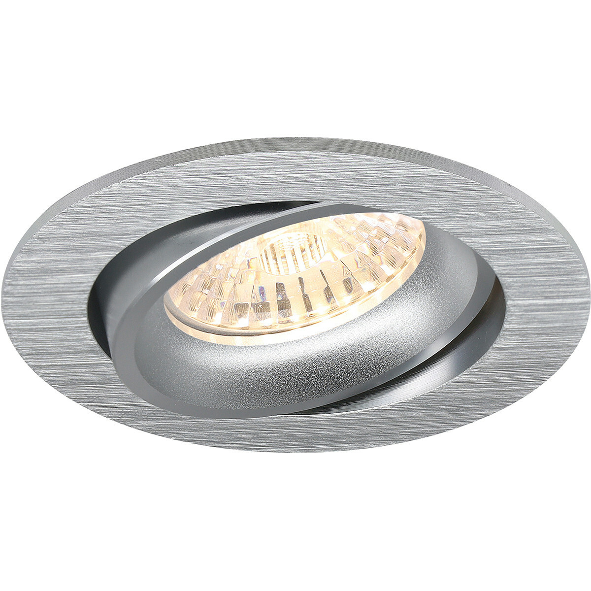 LED Spot Set - Pragmi Delton Pro - GU10 Fitting - Inbouw Rond - Mat Zilver - 4W - Warm Wit 3000K - Kantelbaar - Ø82mm