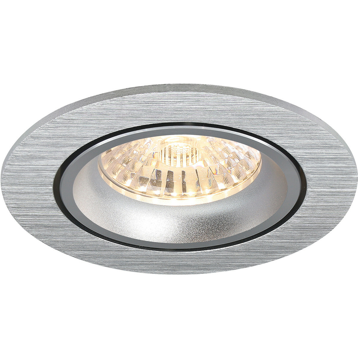 LED Spot Set - Pragmi Delton Pro - GU10 Fitting - Inbouw Rond - Mat Zilver - 4W - Warm Wit 3000K - Kantelbaar - Ø82mm