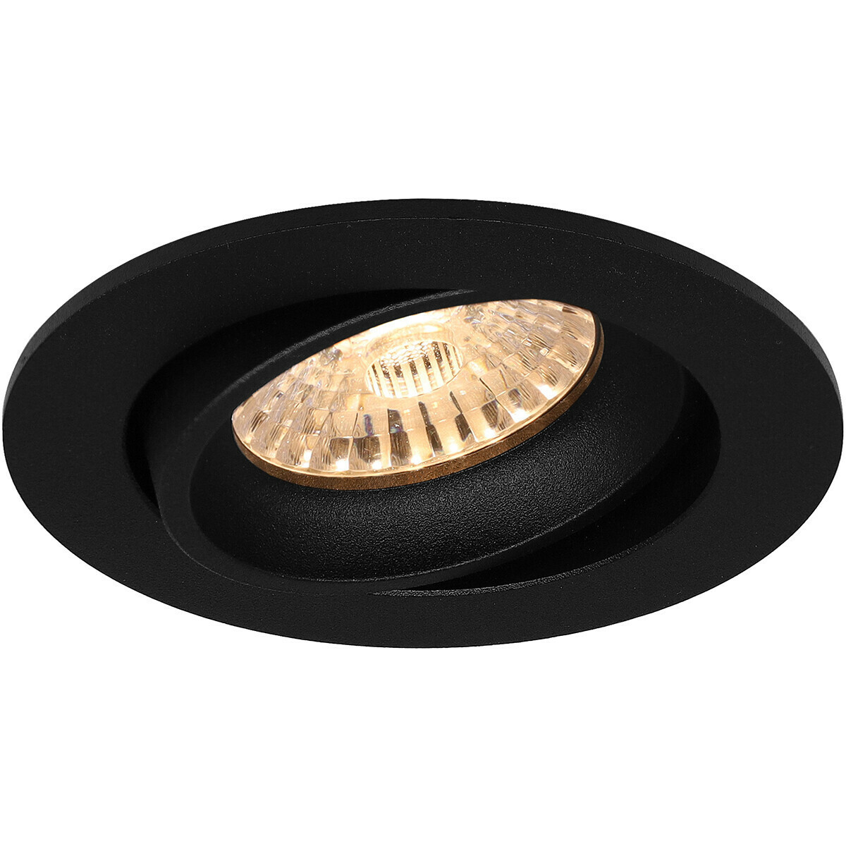 LED Spot Set - Pragmi Delton Pro - GU10 Fitting - Inbouw Rond - Mat Zwart - 4W - Warm Wit 3000K - Kantelbaar - Ø82mm