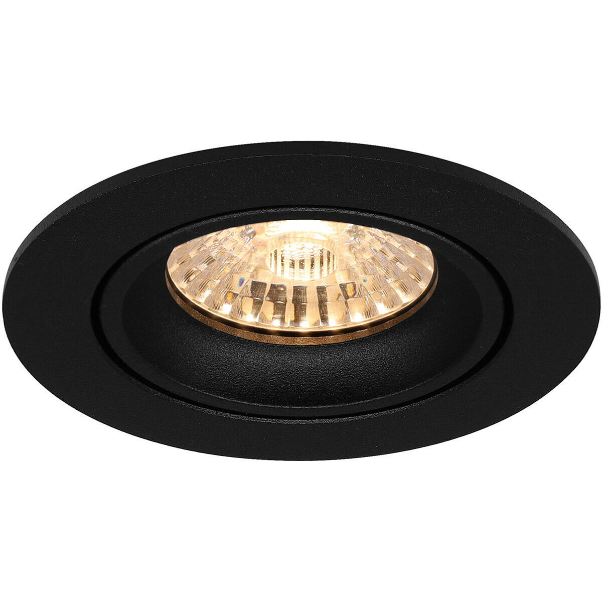 LED Spot Set - Pragmi Delton Pro - GU10 Fitting - Inbouw Rond - Mat Zwart - 4W - Warm Wit 3000K - Kantelbaar - Ø82mm