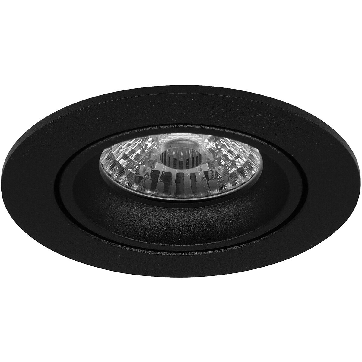 LED Spot Set - Pragmi Delton Pro - GU10 Fitting - Inbouw Rond - Mat Zwart - 4W - Warm Wit 3000K - Kantelbaar - Ø82mm