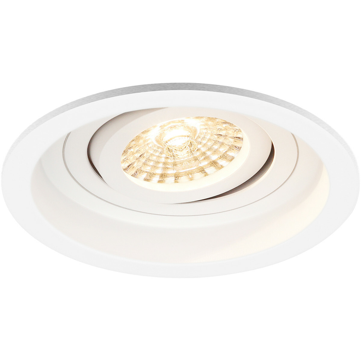 LED Spot Set - Pragmi Domy Pro - GU10 Fitting - Dimbaar - Inbouw Rond - Mat Wit - 6W - Helder/Koud Wit 6400K - Verdiept - Kantelbaar - Ø105mm