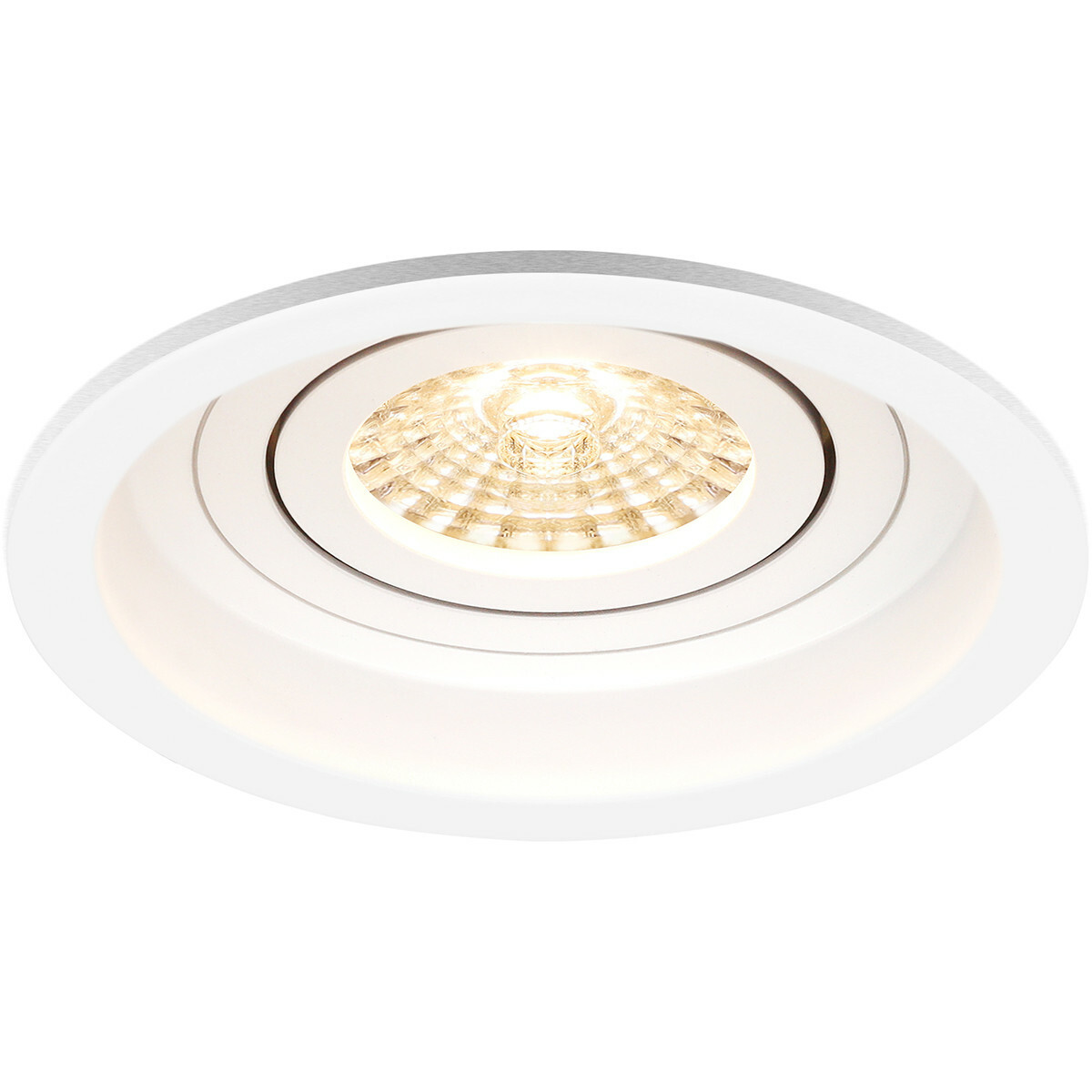 LED Spot Set - Pragmi Domy Pro - GU10 Fitting - Dimbaar - Inbouw Rond - Mat Wit - 6W - Helder/Koud Wit 6400K - Verdiept - Kantelbaar - Ø105mm