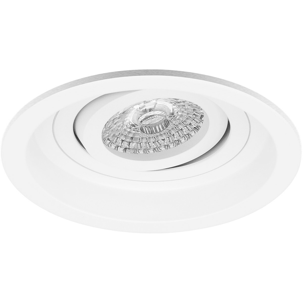 LED Spot Set - Aigi - Pragmi Domy Pro - GU10 Fitting - Inbouw Rond - Mat Wit - 8W - Helder/Koud Wit 6400K - Verdiept - Kantelbaar - Ø105mm