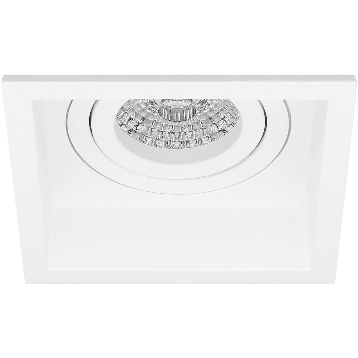 LED Spot Set - Aigi - Pragmi Domy Pro - GU10 Fitting - Inbouw Vierkant - Mat Wit - 8W - Helder/Koud Wit 6400K - Verdiept - Kantelbaar - 105mm