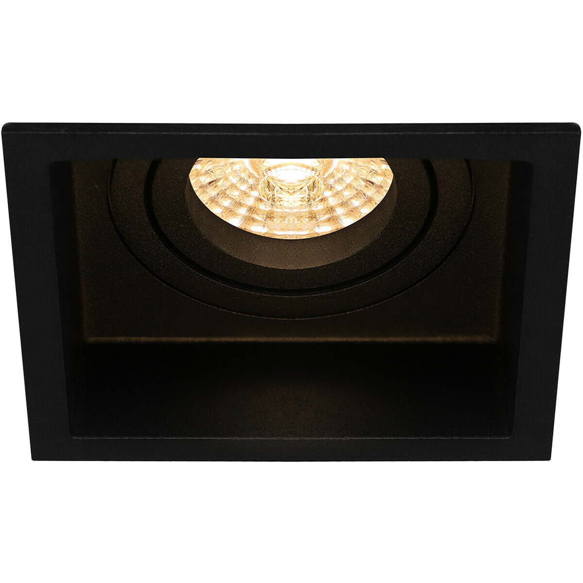 LED Spot Set - Pragmi Domy Pro - GU10 Fitting - Inbouw Vierkant - Mat Zwart - 4W - Natuurlijk Wit 4200K - Verdiept - Kantelbaar - 105mm