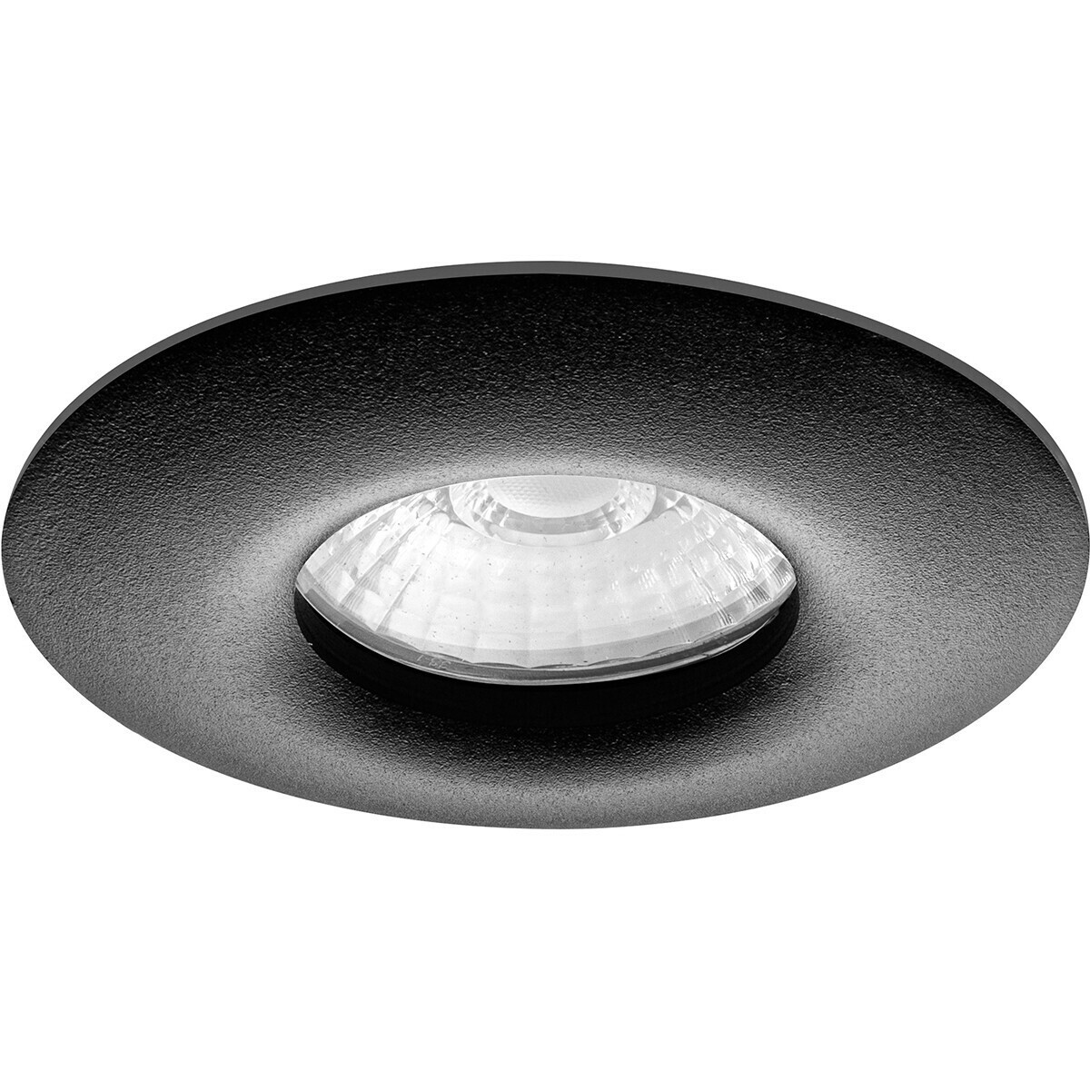 LED Spot Set - Pragmi Luno Pro - Waterdicht IP65 - GU10 Fitting - Inbouw Rond - Mat Zwart - 4W - Helder/Koud Wit 6400K - Ø82mm