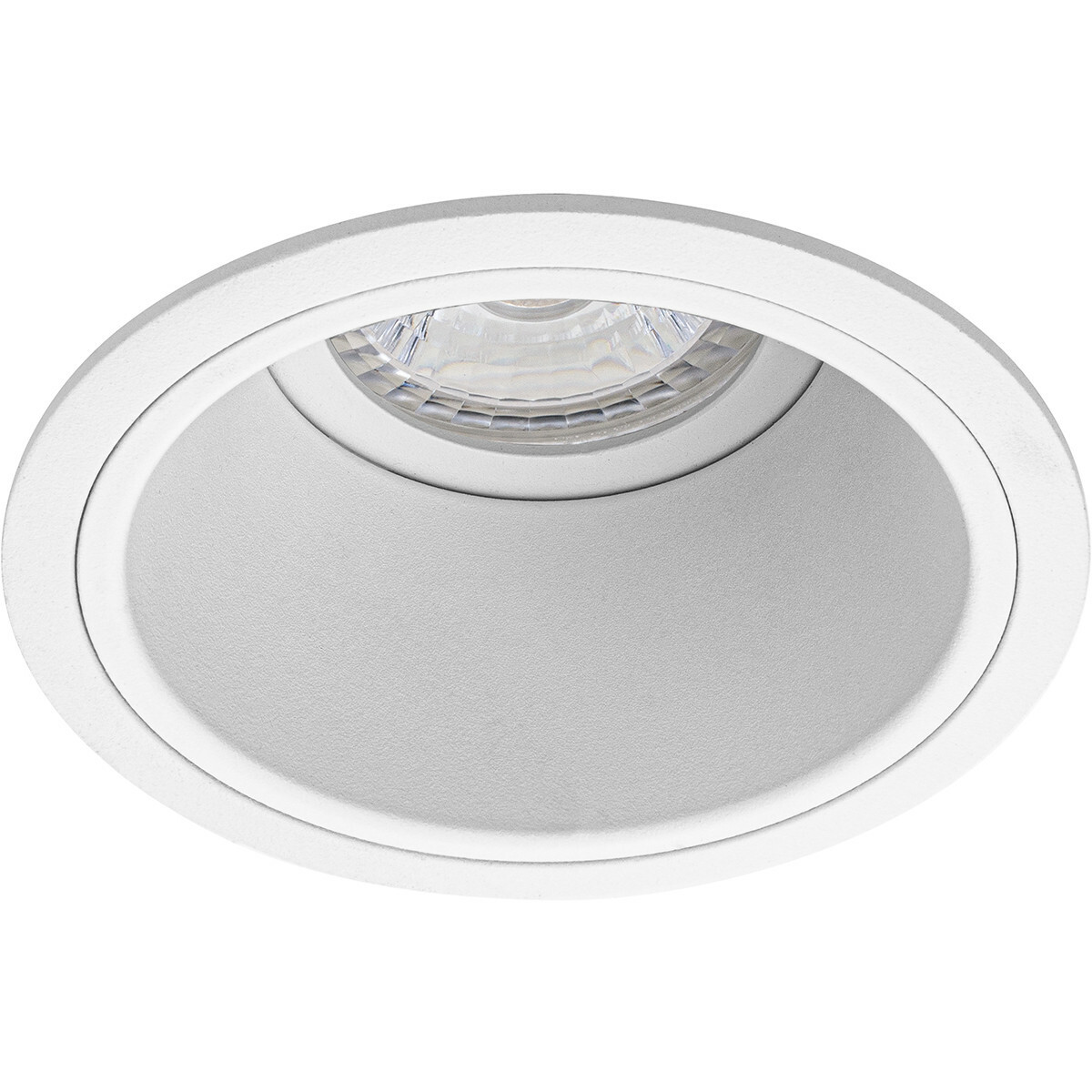 LED Spot Set - Pragmi Minko Pro - GU10 Fitting - Dimbaar - Inbouw Rond - Mat Wit - 6W - Helder/Koud Wit 6400K - Verdiept - Ø90mm