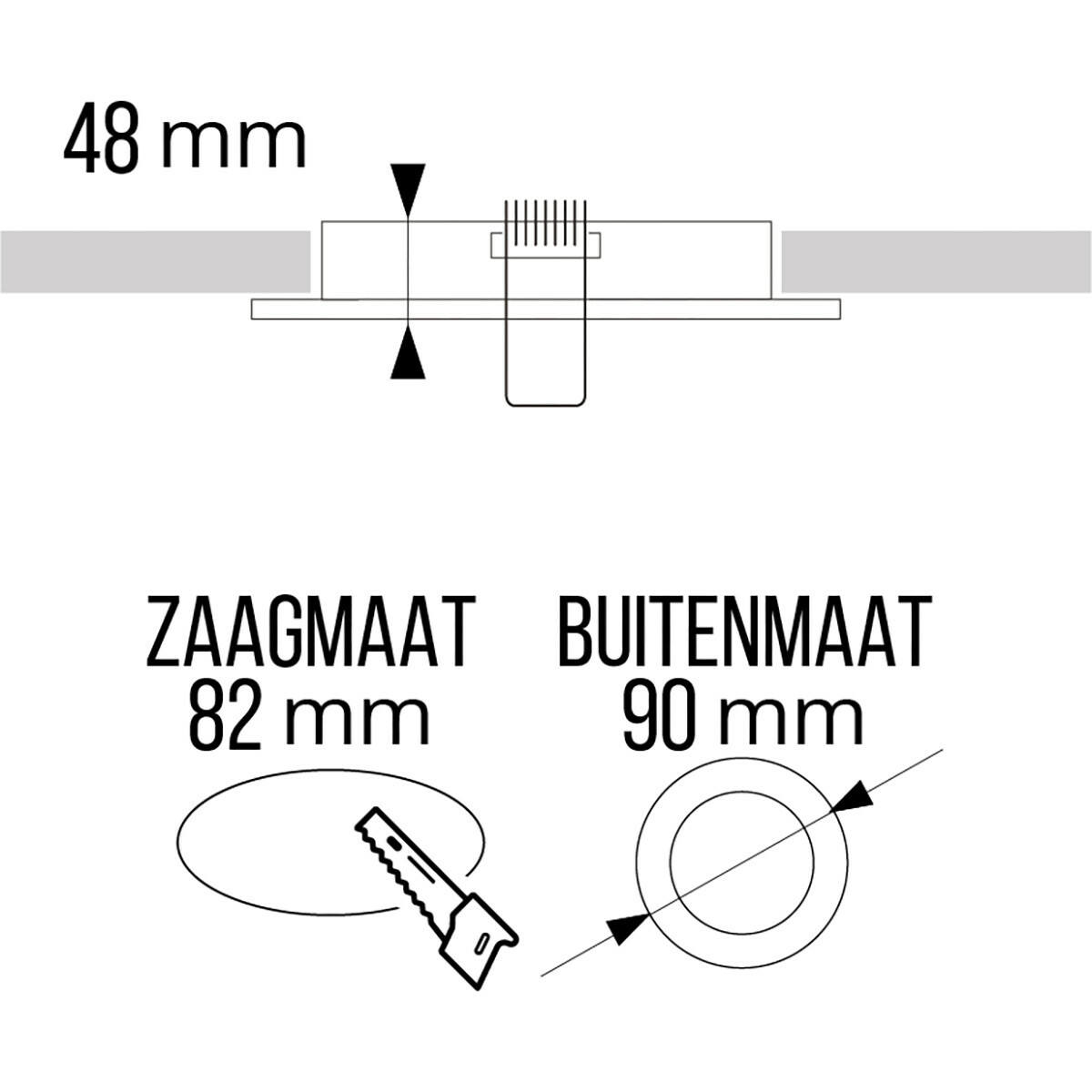 LED Spot Set - Pragmi Minko Pro - GU10 Fitting - Inbouw Rond - Mat Wit - 4W - Natuurlijk Wit 4200K - Verdiept - Ø90mm