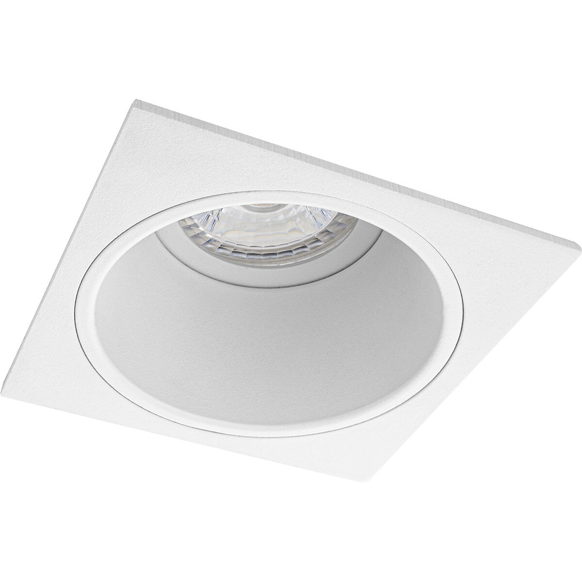 LED Spot Set - Aigi - Pragmi Minko Pro - GU10 Fitting - Inbouw Vierkant - Mat Wit - 6W - Helder/Koud Wit 6400K - Verdiept - 90mm