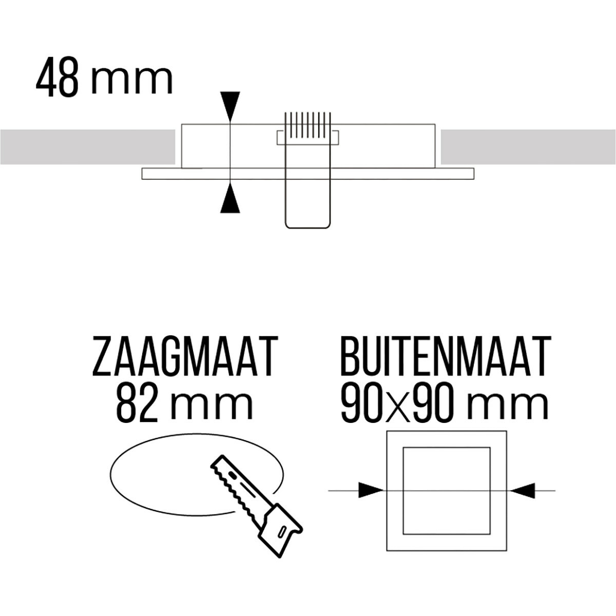 LED Spot Set - Pragmi Minko Pro - GU10 Fitting - Inbouw Vierkant - Mat Wit - 4W - Warm Wit 3000K - Verdiept - 90mm