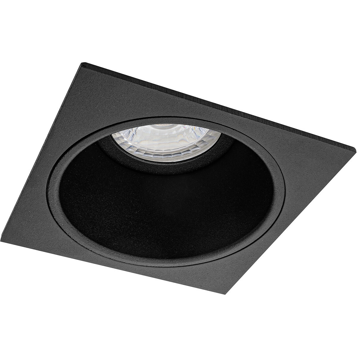 LED Spot Set - Pragmi Minko Pro - GU10 Fitting - Inbouw Vierkant - Mat Zwart - 6W - Natuurlijk Wit 4200K - Verdiept - 90mm