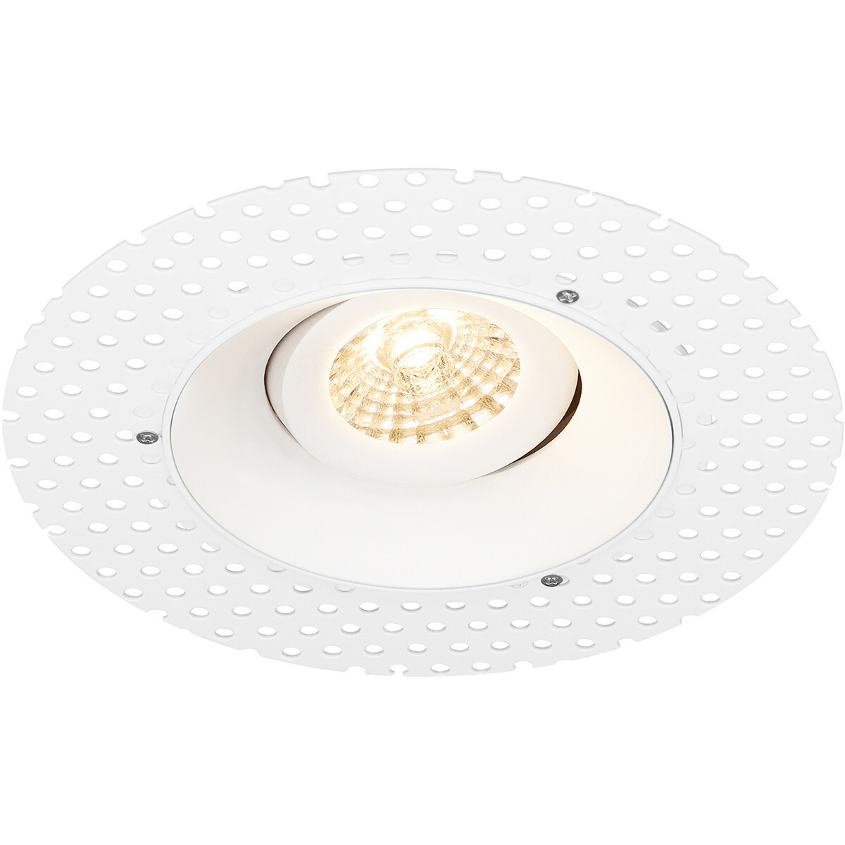 LED Spot Set - Pragmi Nivas Pro - GU10 Fitting - Inbouw Rond - Mat Wit - 4W - Warm Wit 3000K - Trimless - Kantelbaar - Ø150mm