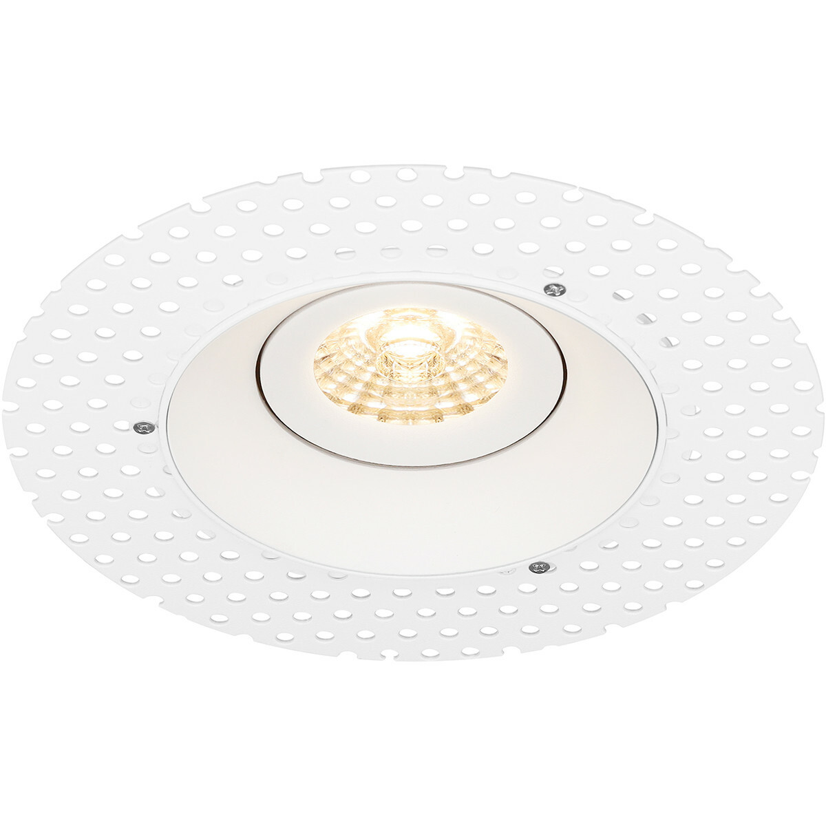 LED Spot Set - Pragmi Nivas Pro - GU10 Fitting - Inbouw Rond - Mat Wit - 4W - Warm Wit 3000K - Trimless - Kantelbaar - Ø150mm