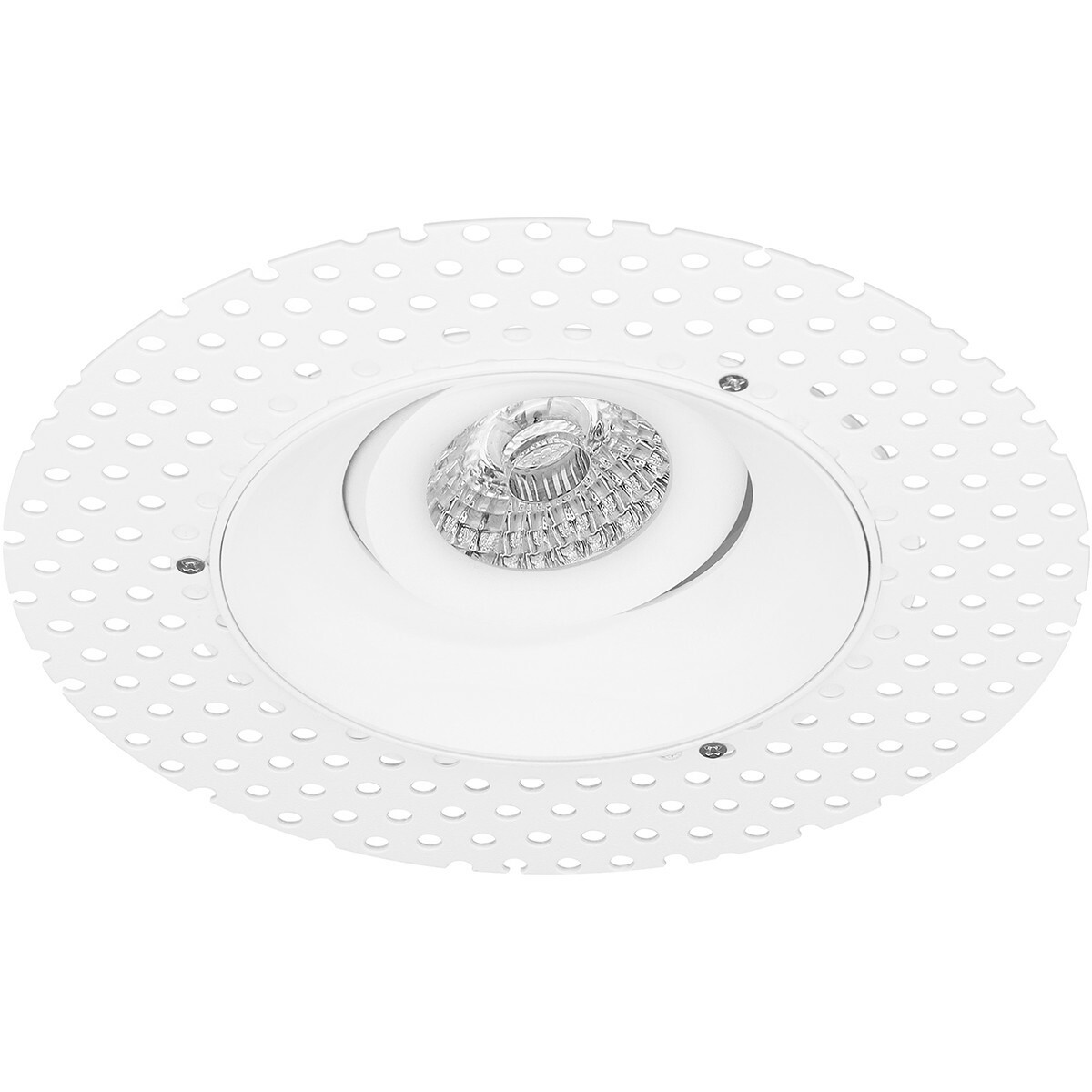 LED Spot Set - Aigi - Pragmi Nivas Pro - GU10 Fitting - Inbouw Rond - Mat Wit - 6W - Warm Wit 3000K - Trimless - Kantelbaar - Ø150mm