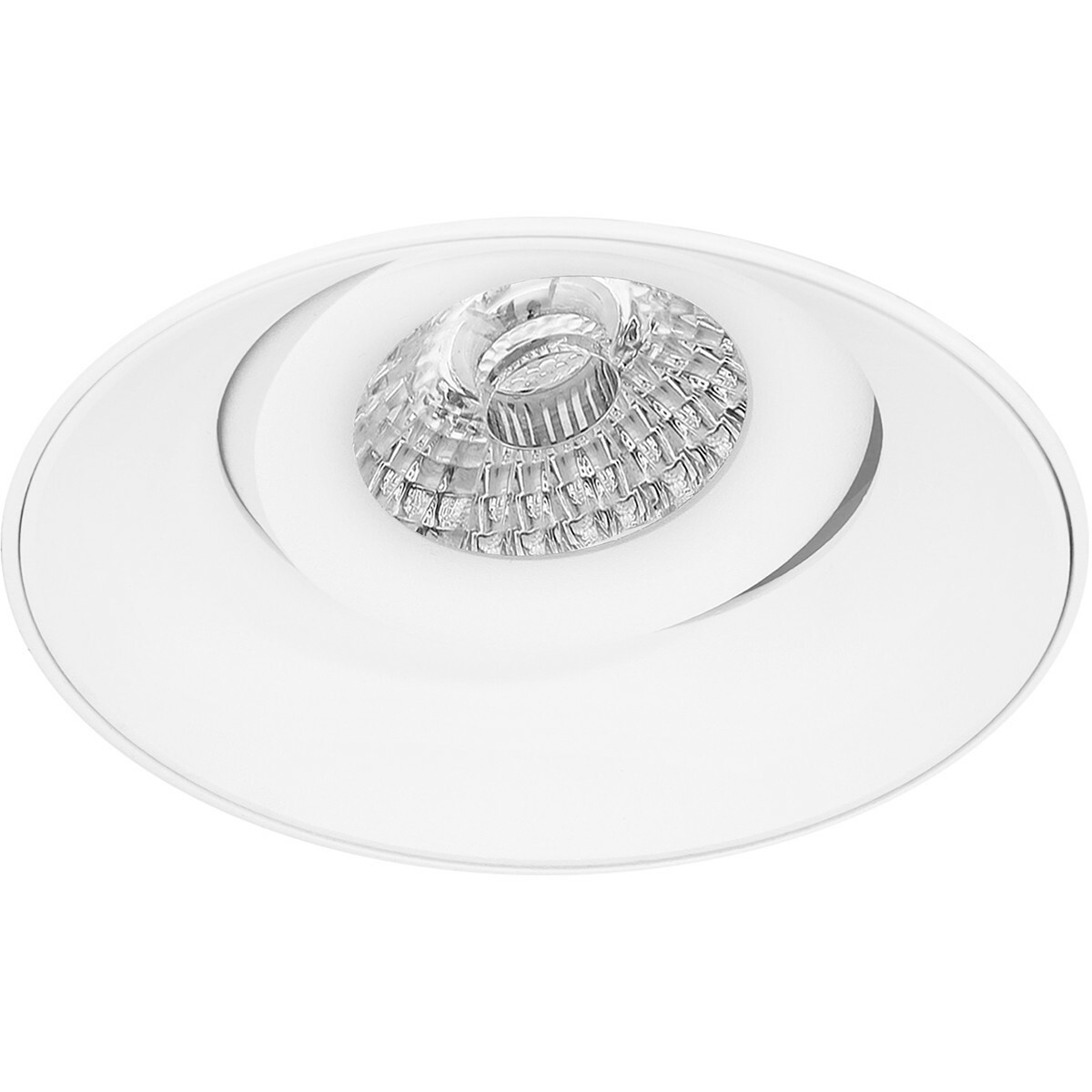 LED Spot Set - Aigi - Pragmi Nivas Pro - GU10 Fitting - Inbouw Rond - Mat Wit - 6W - Helder/Koud Wit 6400K - Trimless - Kantelbaar - Ø150mm