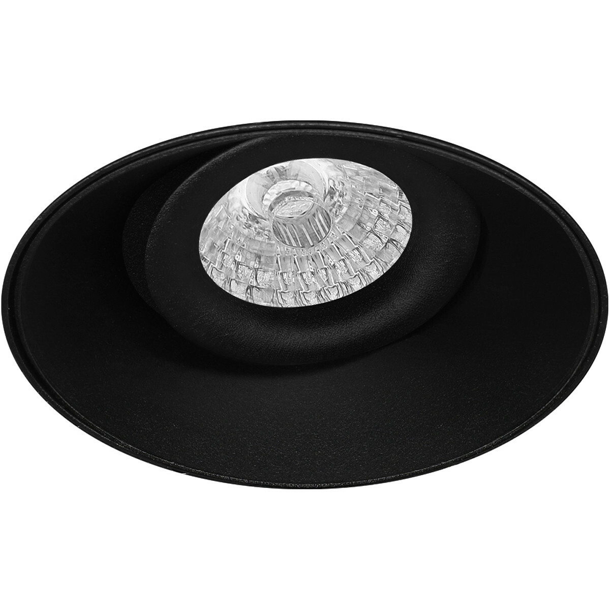 LED Spot Set - Aigi - Pragmi Nivas Pro - GU10 Fitting - Inbouw Rond - Mat Zwart - 6W - Warm Wit 3000K - Trimless - Kantelbaar - Ø150mm