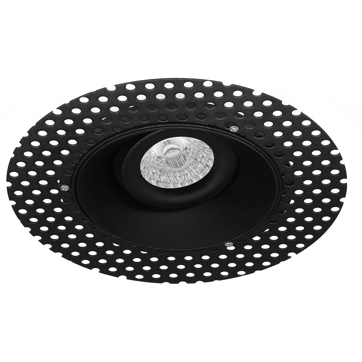 LED Spot Set - Aigi - Pragmi Nivas Pro - GU10 Fitting - Inbouw Rond - Mat Zwart - 6W - Warm Wit 3000K - Trimless - Kantelbaar - Ø150mm