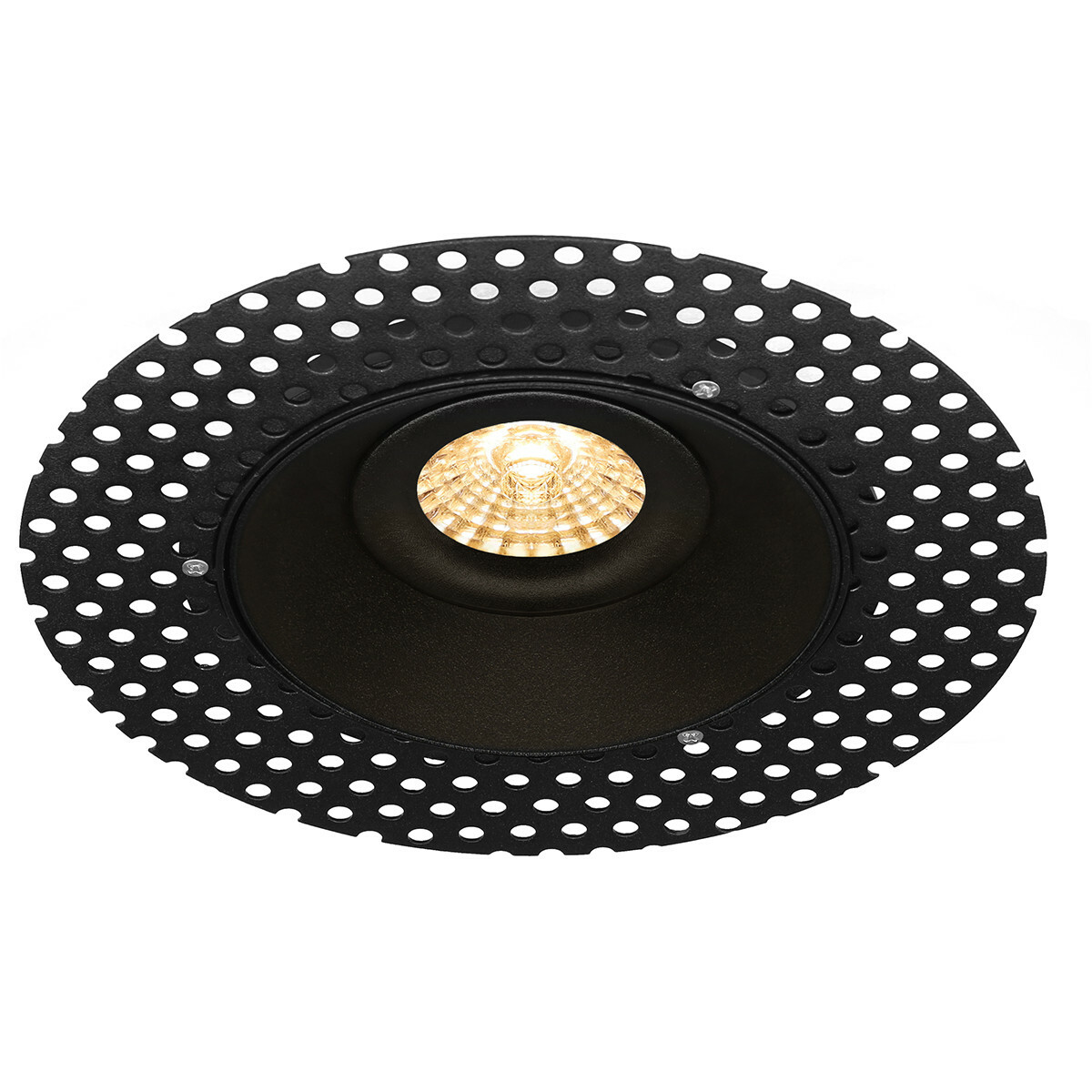 LED Spot Set - Aigi - Pragmi Nivas Pro - GU10 Fitting - Inbouw Rond - Mat Zwart - 6W - Warm Wit 3000K - Trimless - Kantelbaar - Ø150mm