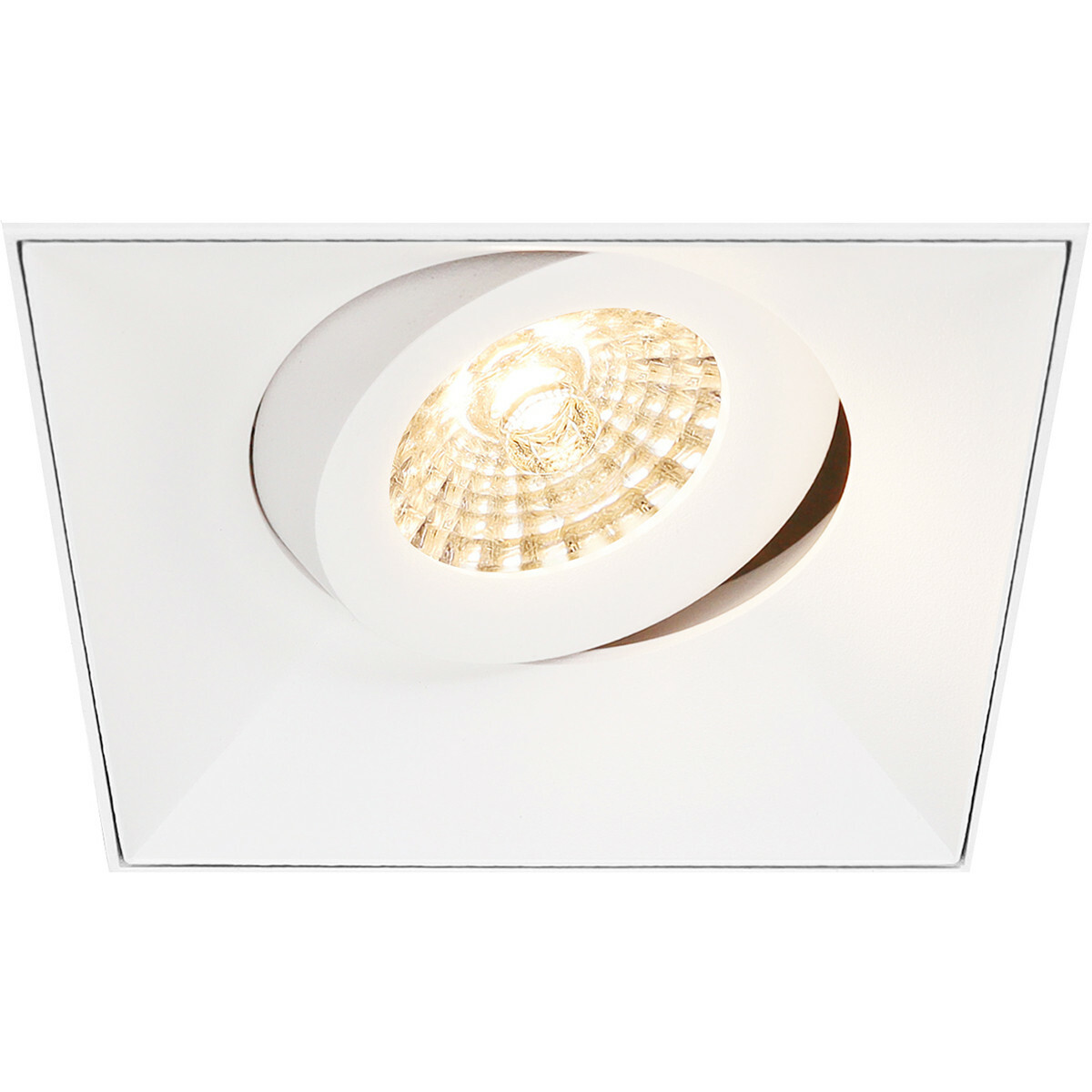 LED Spot Set - Pragmi Nivas Pro - GU10 Fitting - Inbouw Vierkant - Mat Wit - 4W - Warm Wit 3000K - Trimless - Kantelbaar - 150mm