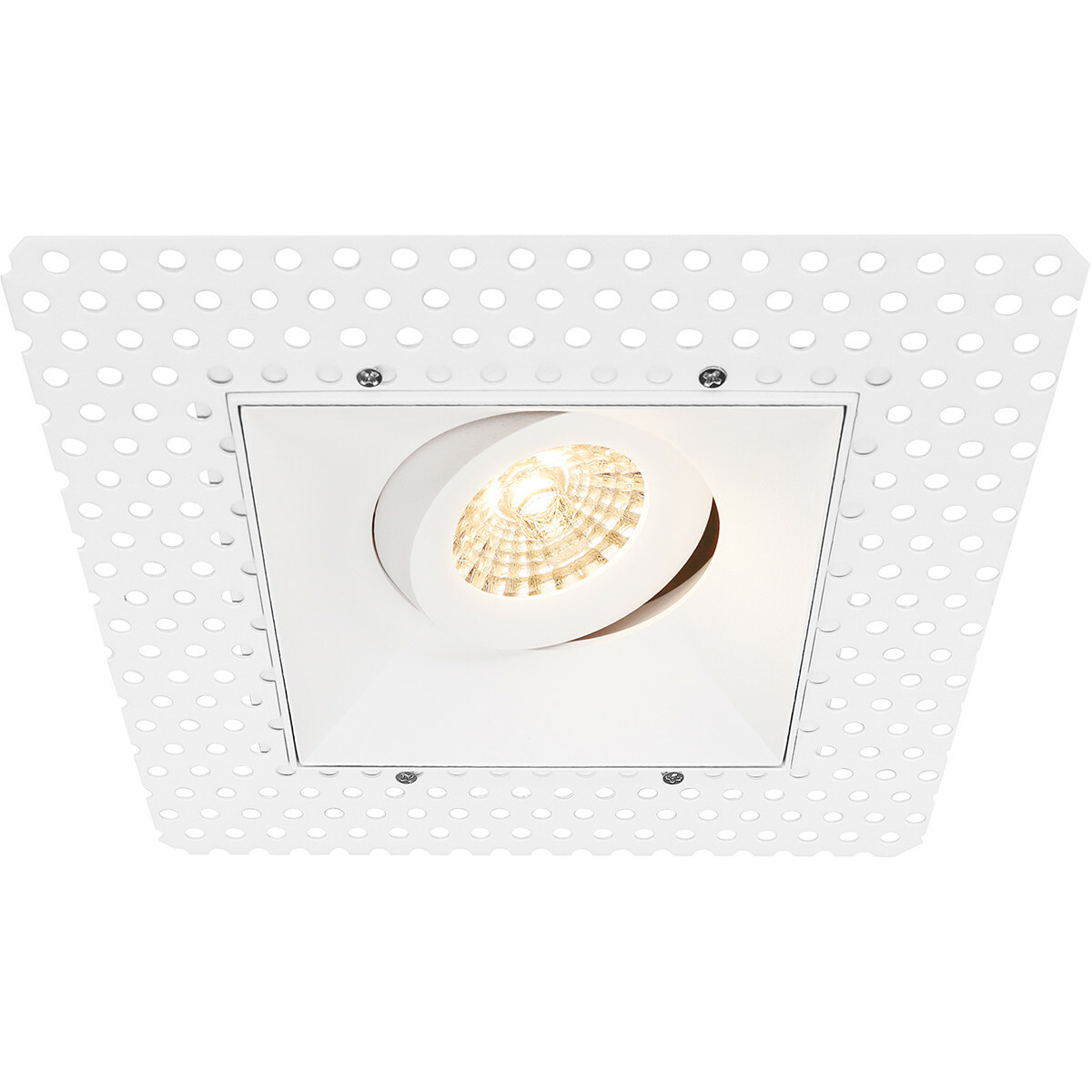 LED Spot Set - Pragmi Nivas Pro - GU10 Fitting - Inbouw Vierkant - Mat Wit - 4W - Warm Wit 3000K - Trimless - Kantelbaar - 150mm