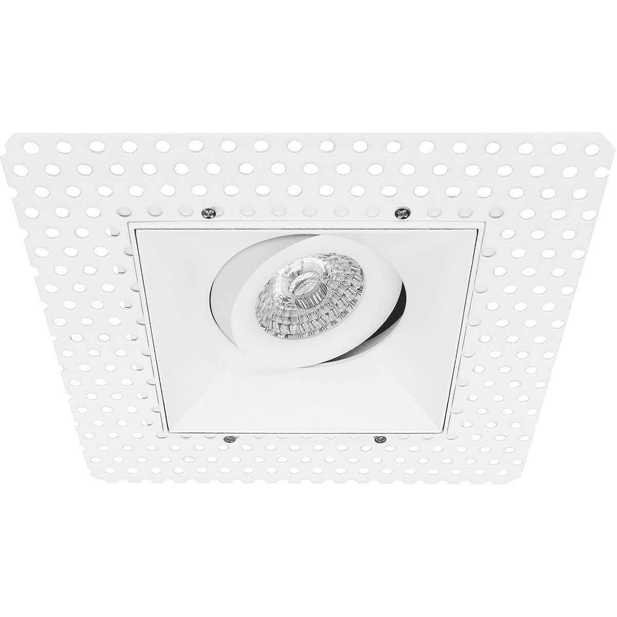 LED Spot Set - Pragmi Nivas Pro - GU10 Fitting - Inbouw Vierkant - Mat Wit - 4W - Warm Wit 3000K - Trimless - Kantelbaar - 150mm