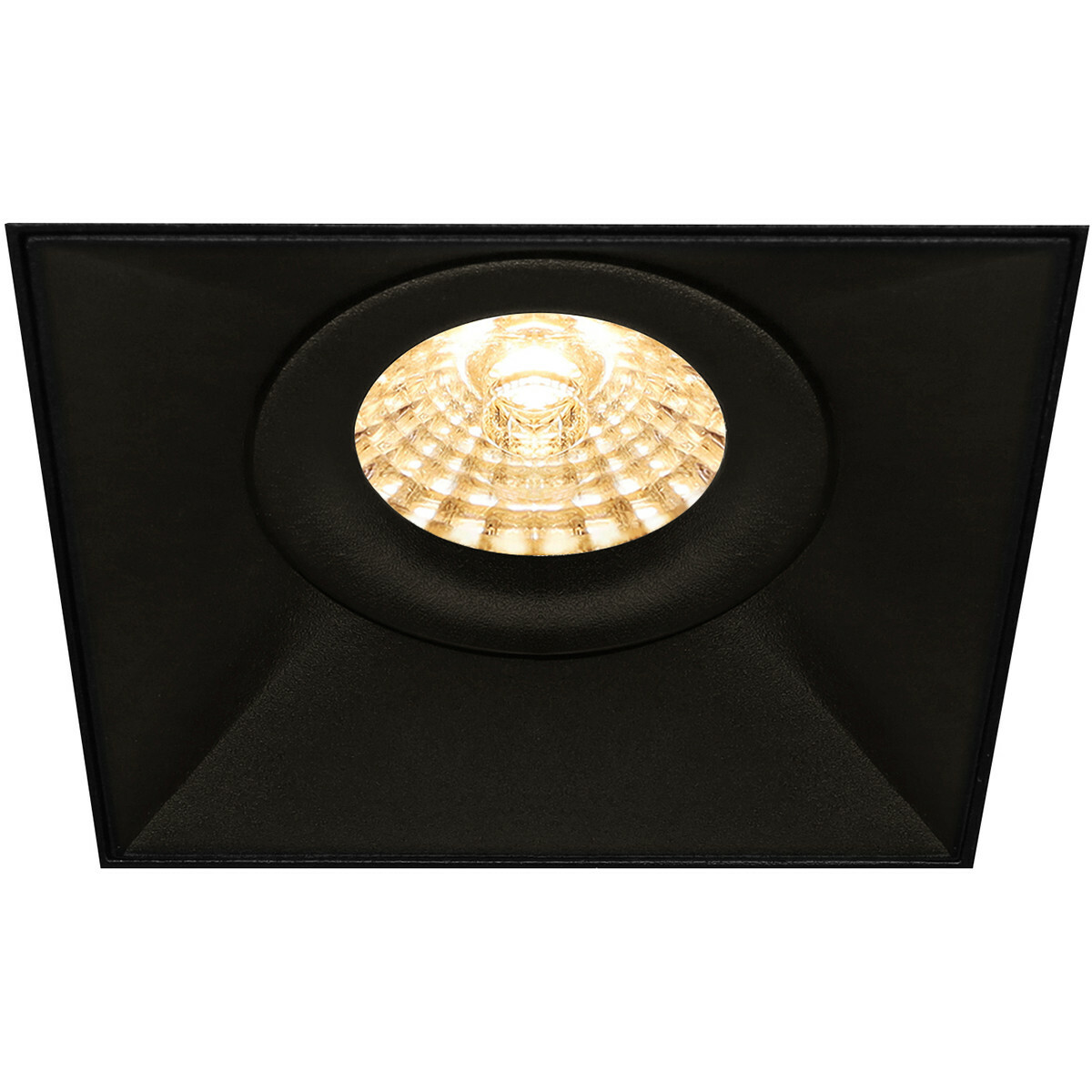 LED Spot Set - Pragmi Nivas Pro - GU10 Fitting - Inbouw Vierkant - Mat Zwart - 4W - Warm Wit 3000K - Trimless - Kantelbaar - 150mm