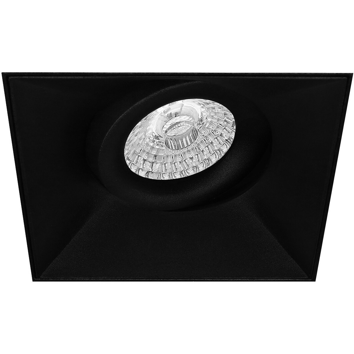 LED Spot Set - Aigi - Pragmi Nivas Pro - GU10 Fitting - Inbouw Vierkant - Mat Zwart - 6W - Helder/Koud Wit 6400K - Trimless - Kantelbaar - 150mm