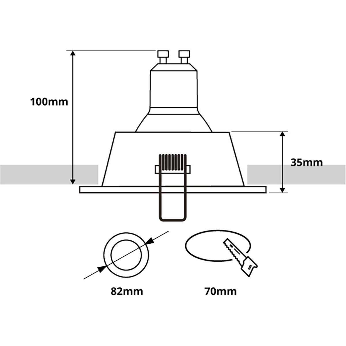 LED Spot Set - Pragmi Pollon Pro - GU10 Fitting - Inbouw Rond - Mat Goud - 6W - Natuurlijk Wit 4200K - Verdiept - Ø82mm