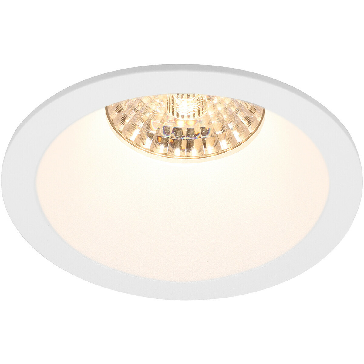 LED Spot Set - Pragmi Pollon Pro - GU10 Fitting - Inbouw Rond - Mat Wit - 4W - Warm Wit 3000K - Verdiept - Ø82mm