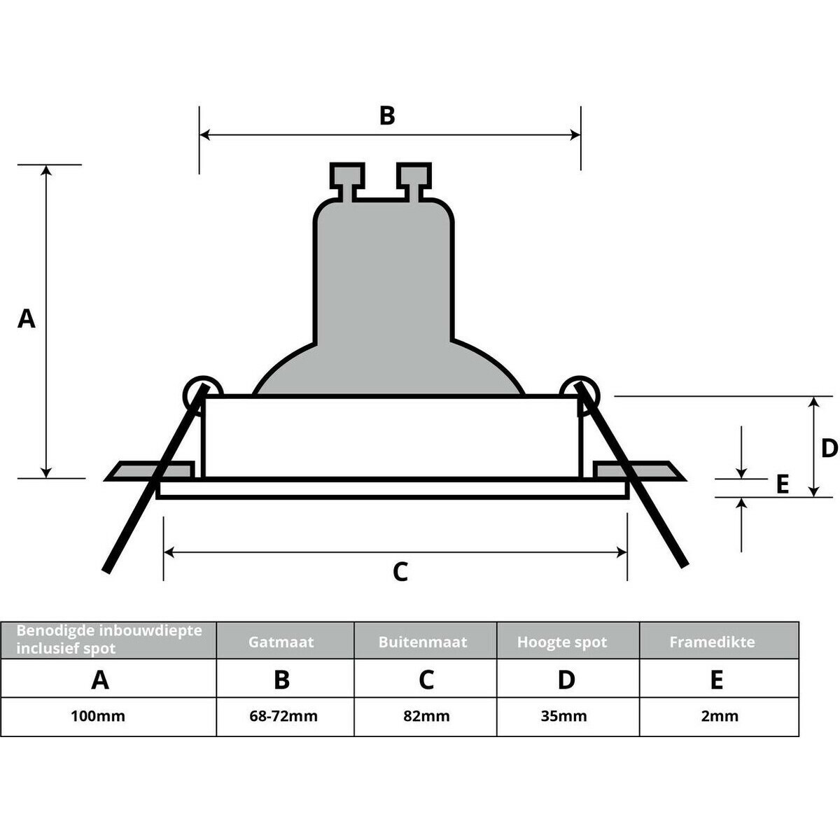 LED Spot Set - Pragmi Pollon Pro - GU10 Fitting - Dimbaar - Inbouw Rond - Mat Wit - 6W - Helder/Koud Wit 6400K - Verdiept - Ø82mm