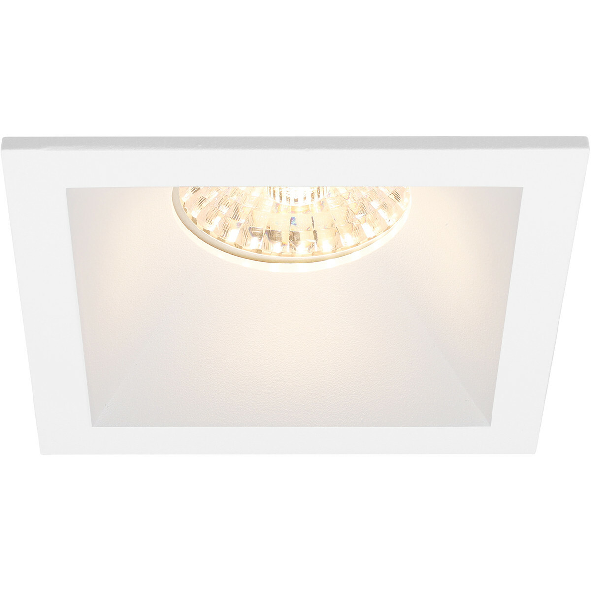 LED Spot Set - Pragmi Pollon Pro - GU10 Fitting - Inbouw Vierkant - Mat Wit - 4W - Warm Wit 3000K - Verdiept - 82mm