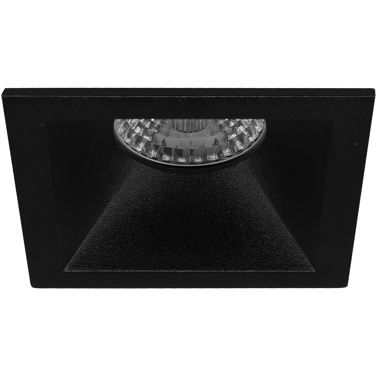 LED Spot Set - Pragmi Pollon Pro - GU10 Fitting - Dimbaar - Inbouw Vierkant - Mat Zwart - 6W - Helder/Koud Wit 6400K - Verdiept - 82mm