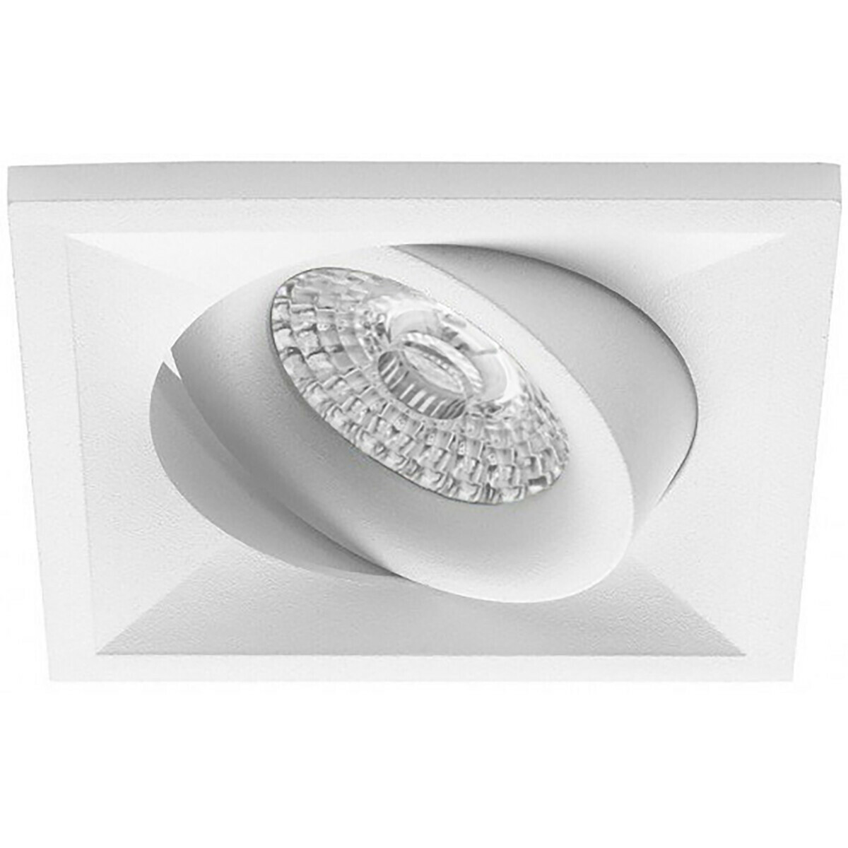 LED Spot Set - Pragmi Qiundo Pro - GU10 Fitting - Dimbaar - Inbouw Vierkant - Mat Wit - 6W - Helder/Koud Wit 6400K - Kantelbaar - 80mm