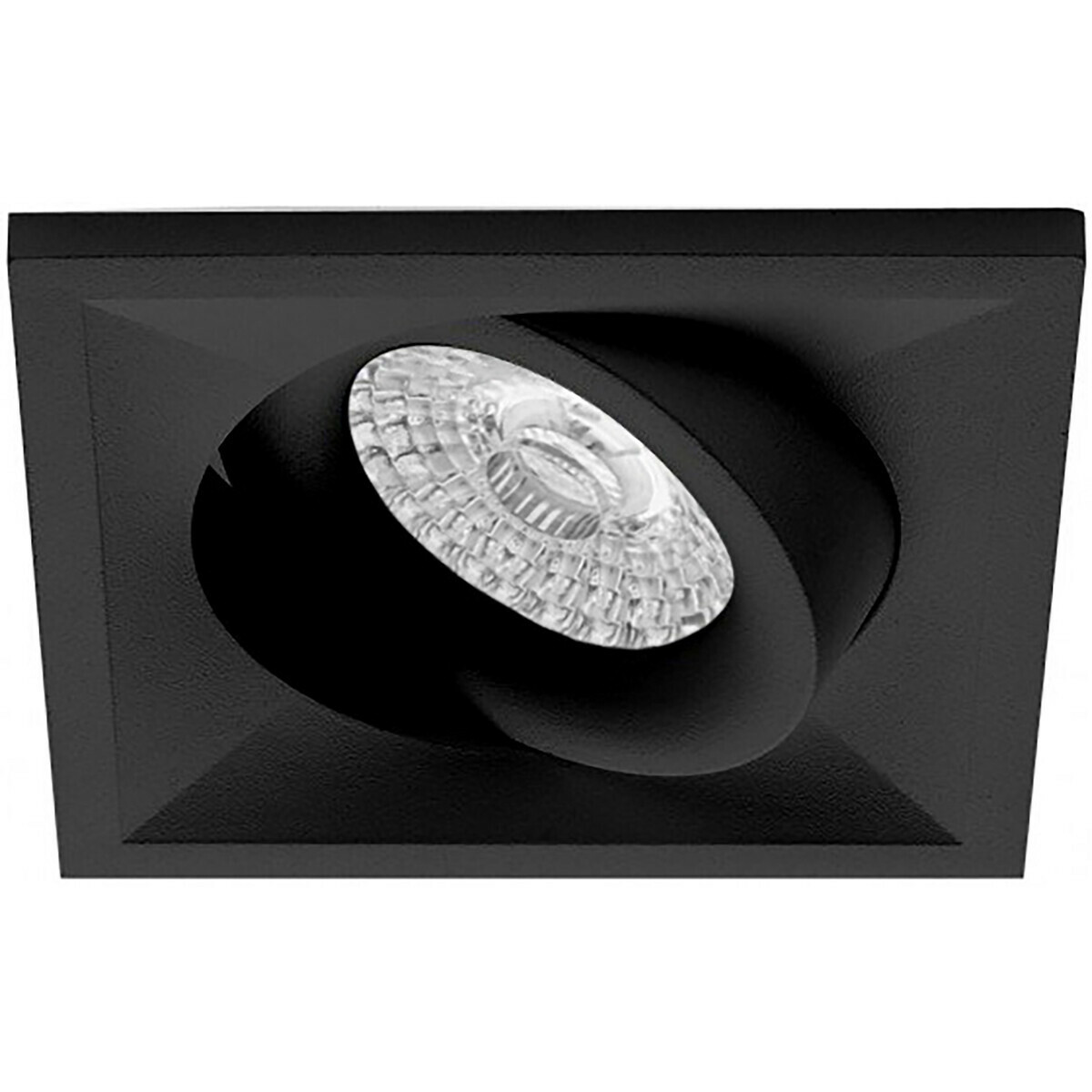 LED Spot Set - Pragmi Qiundo Pro - GU10 Fitting - Inbouw Vierkant - Mat Zwart - 4W - Helder/Koud Wit 6400K - Kantelbaar - 80mm