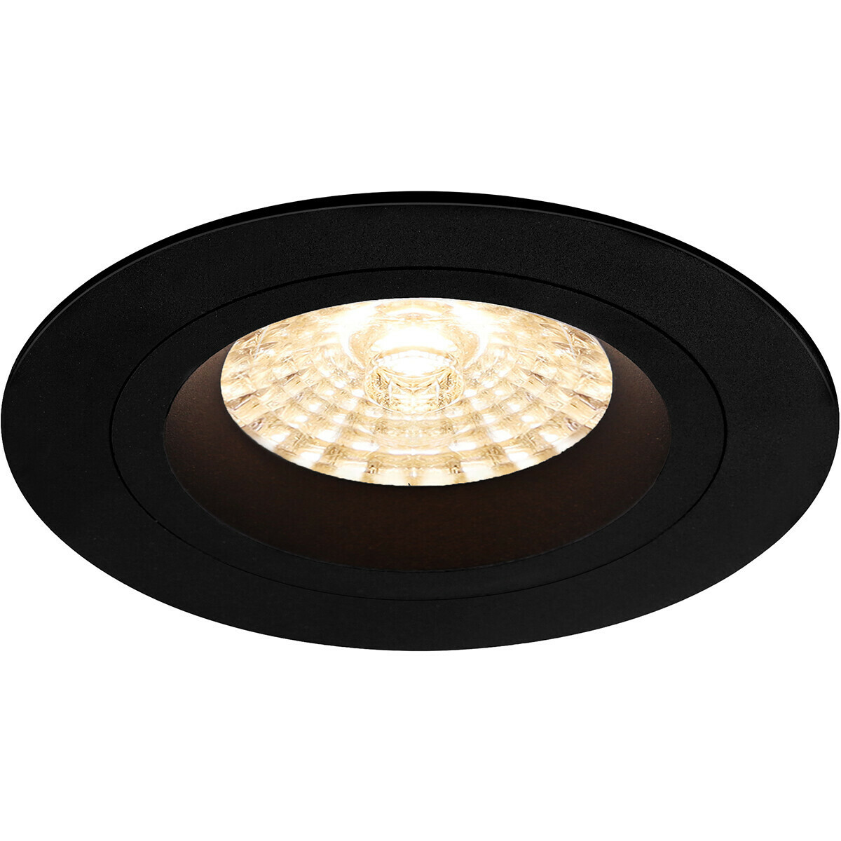 LED Spot Set - Pragmi Rodos Pro - GU10 Fitting - Inbouw Rond - Mat Zwart - 4W - Warm Wit 3000K - Ø93mm