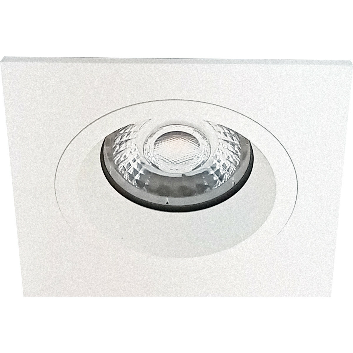 LED Spot Set - Aigi - Pragmi Rodos Pro - GU10 Fitting - Inbouw Vierkant - Mat Wit - 8W - Helder/Koud Wit 6400K - 93mm