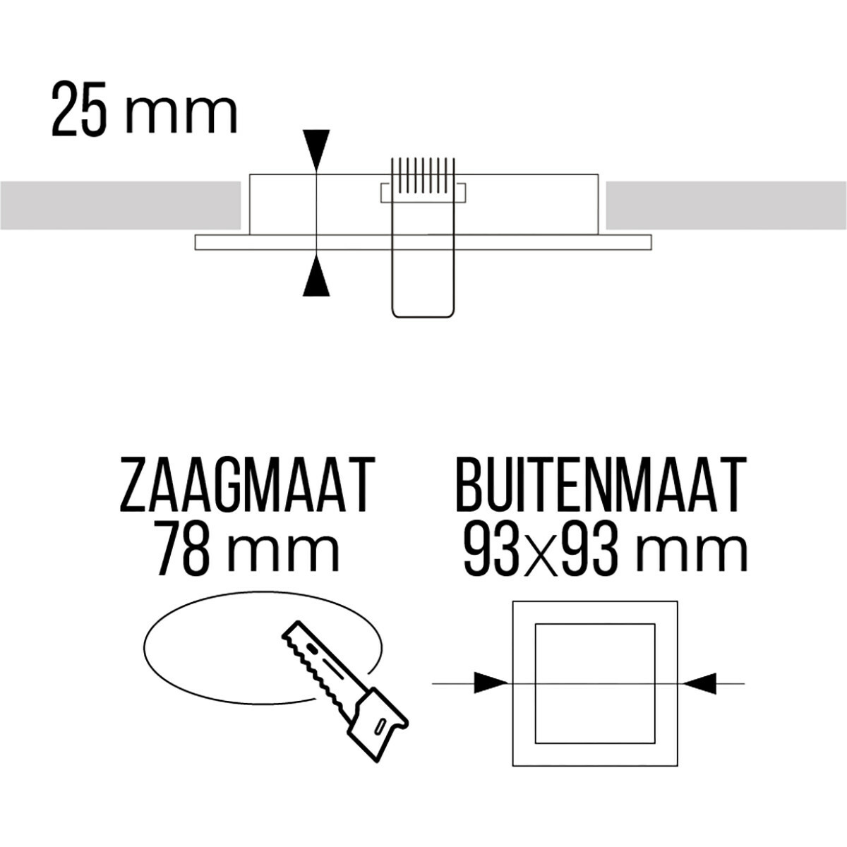 LED Spot Set - Pragmi Rodos Pro - GU10 Fitting - Inbouw Vierkant - Mat Wit - 4W - Natuurlijk Wit 4200K - 93mm