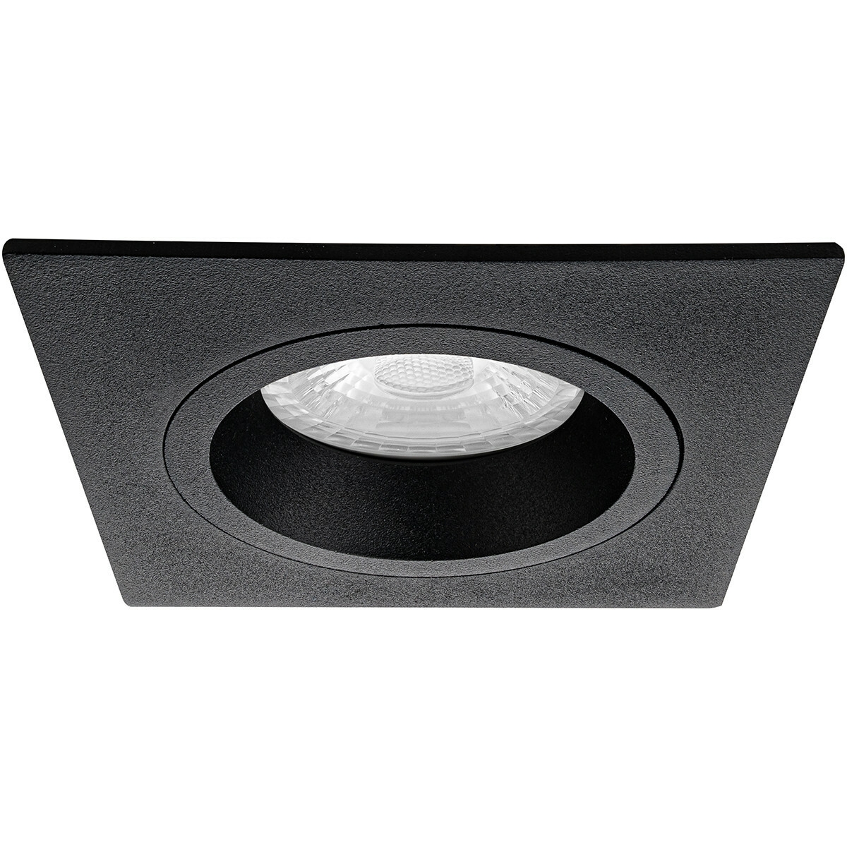 LED Spot Set - Pragmi Rodos Pro - GU10 Fitting - Dimbaar - Inbouw Vierkant - Mat Zwart - 6W - Helder/Koud Wit 6400K - 93mm