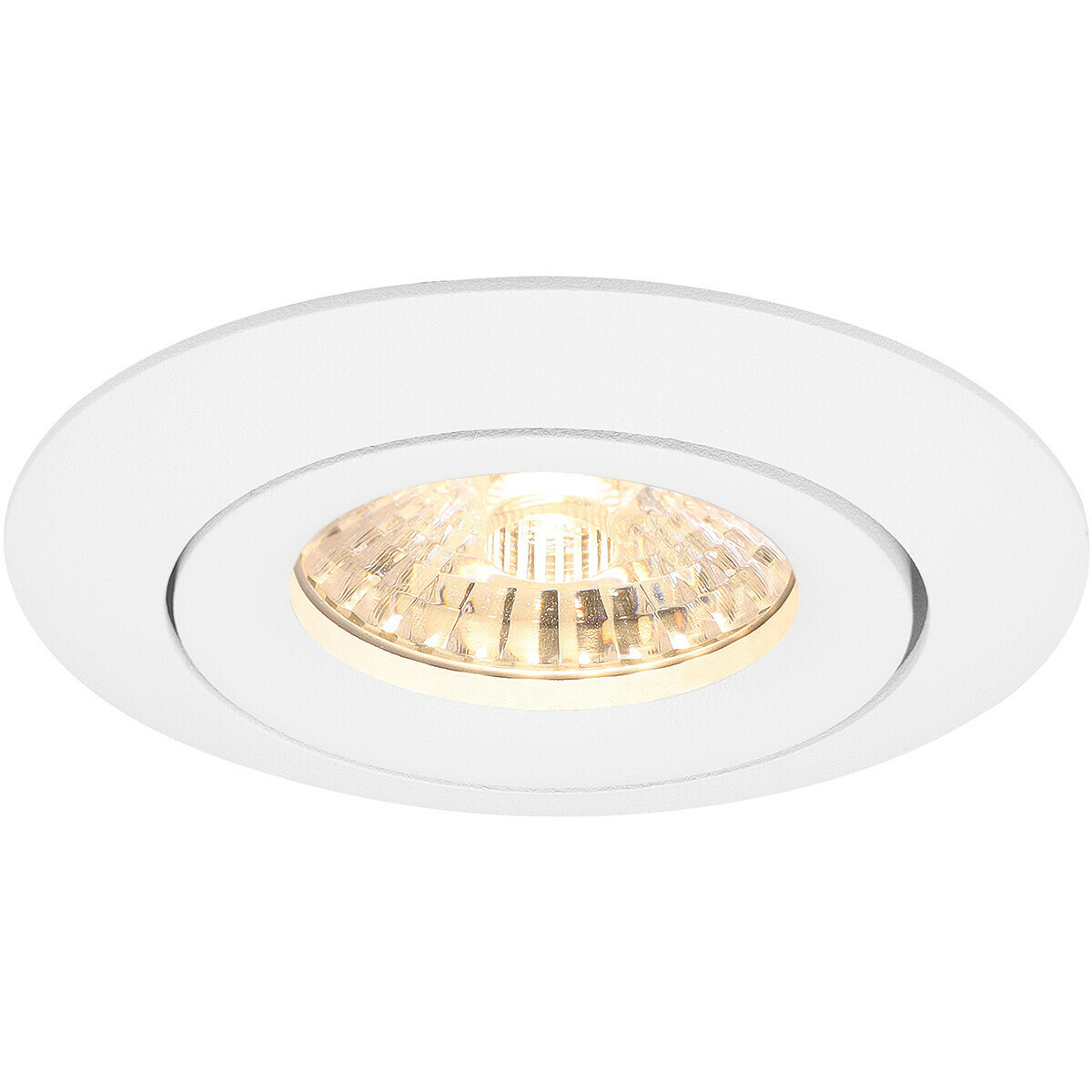 LED Spot Set - Aigi - Pragmi Uranio Pro - GU10 Fitting - Inbouw Rond - Mat Wit - 8W - Helder/Koud Wit 6400K - Kantelbaar - Ø82mm