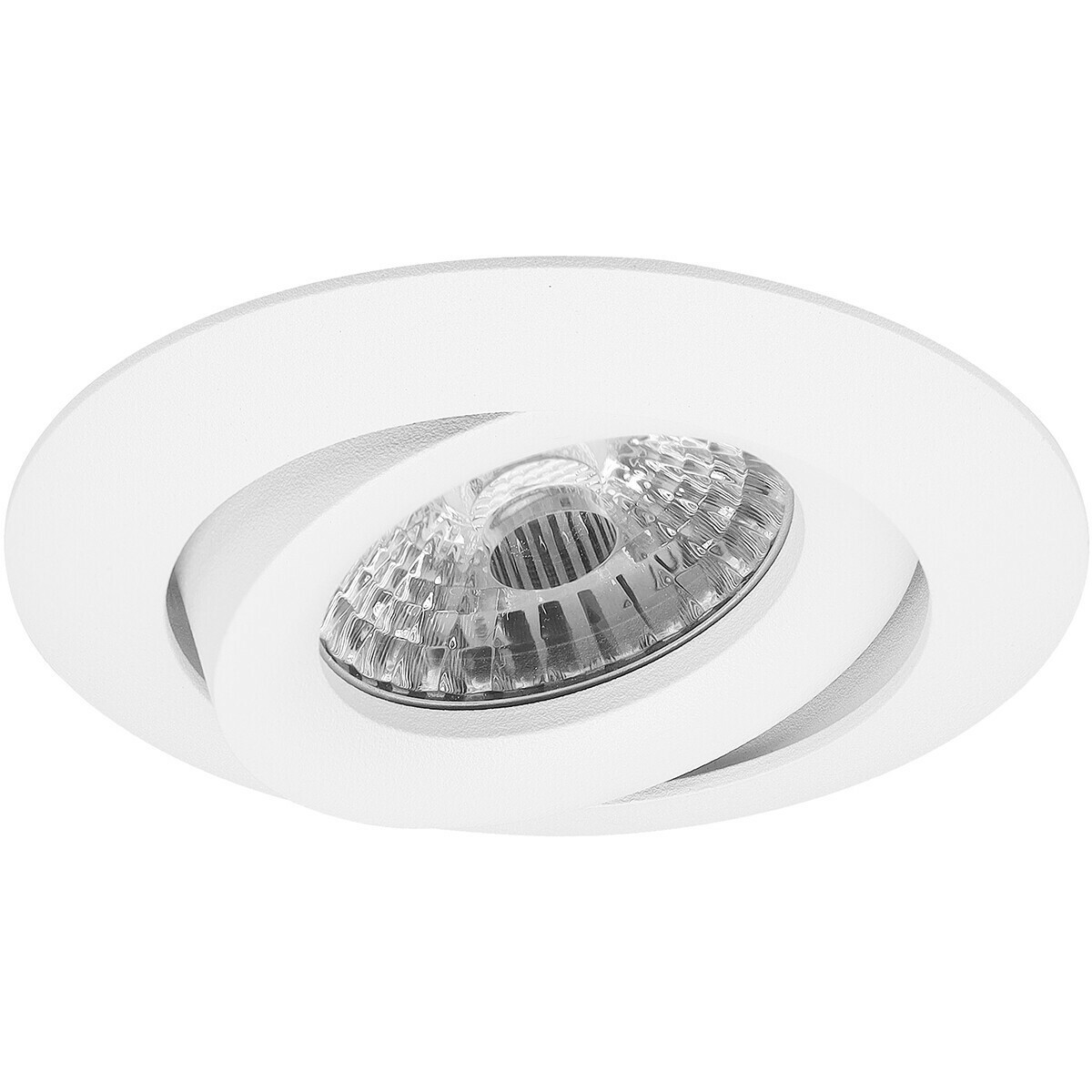 LED Spot Set - Aigi - Pragmi Uranio Pro - GU10 Fitting - Inbouw Rond - Mat Wit - 6W - Helder/Koud Wit 6400K - Kantelbaar - Ø82mm