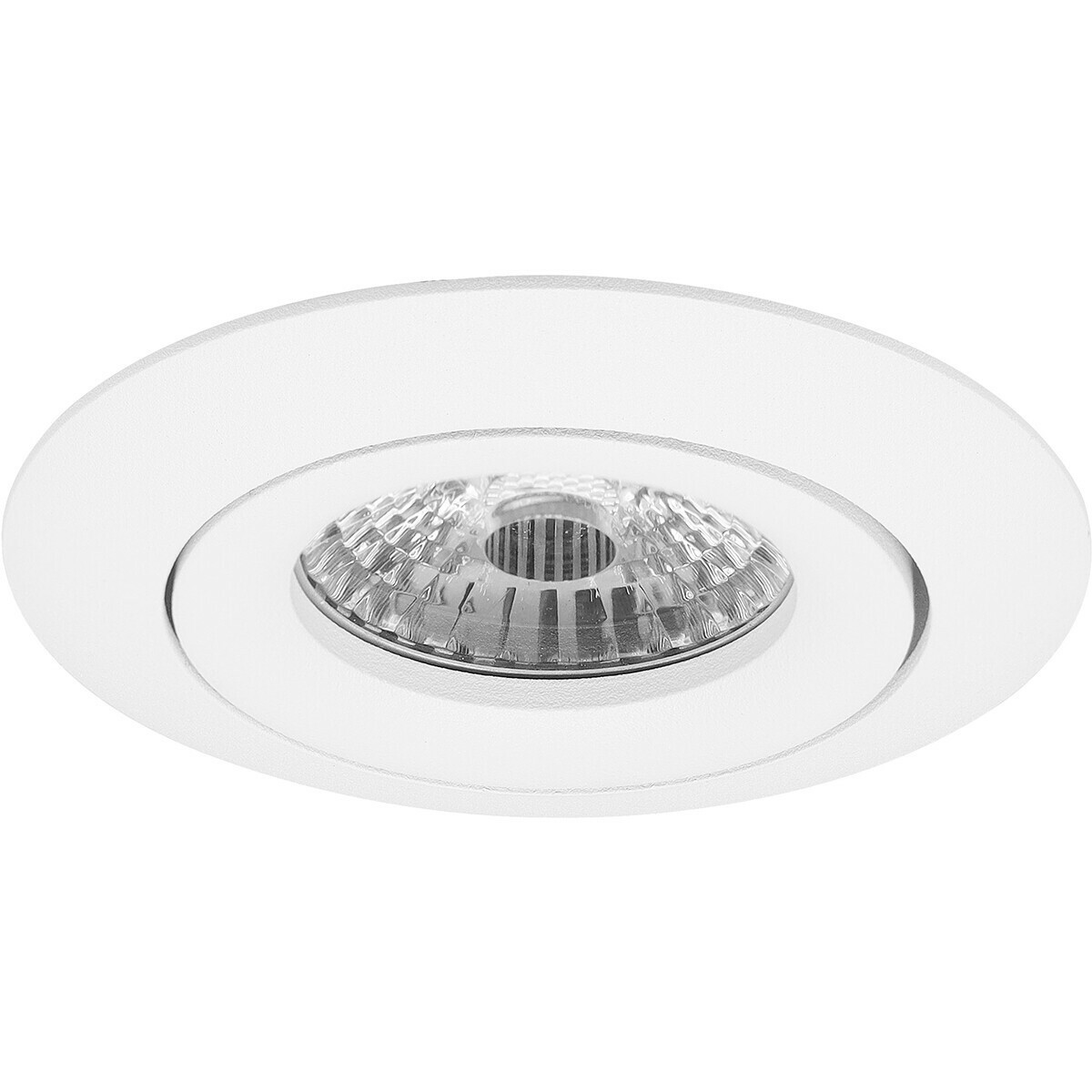 LED Spot Set - Aigi - Pragmi Uranio Pro - GU10 Fitting - Inbouw Rond - Mat Wit - 8W - Helder/Koud Wit 6400K - Kantelbaar - Ø82mm