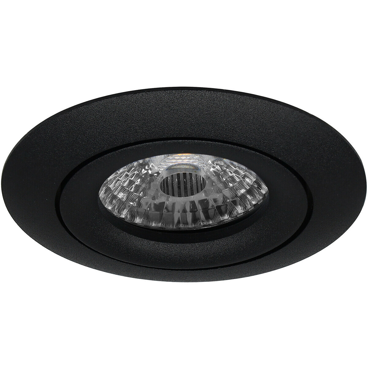 LED Spot Set - Pragmi Uranio Pro - GU10 Fitting - Inbouw Rond - Mat Zwart - 4W - Helder/Koud Wit 6400K - Kantelbaar - Ø82mm