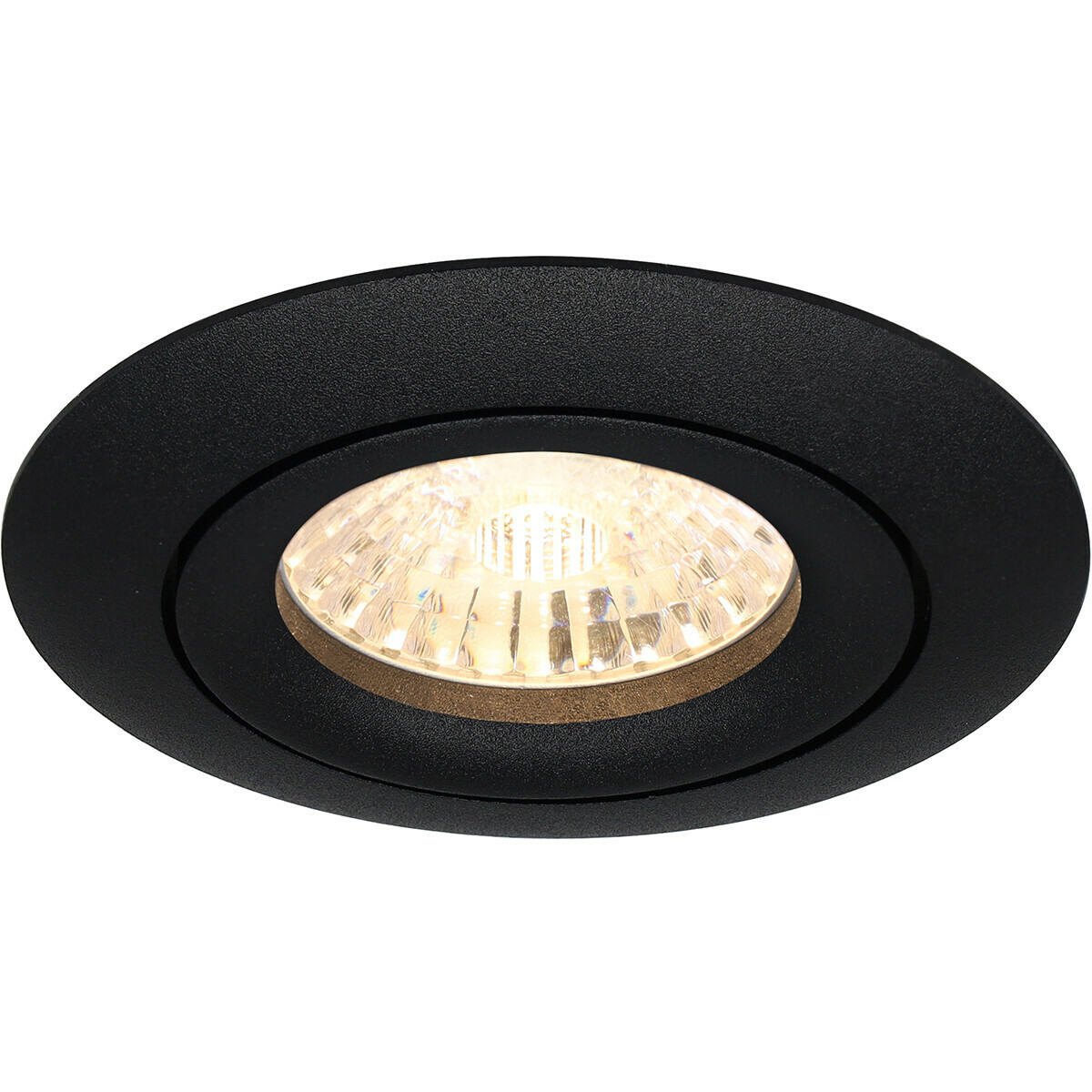 LED Spot Set - Pragmi Uranio Pro - GU10 Fitting - Inbouw Rond - Mat Zwart - 4W - Warm Wit 3000K - Kantelbaar - Ø82mm