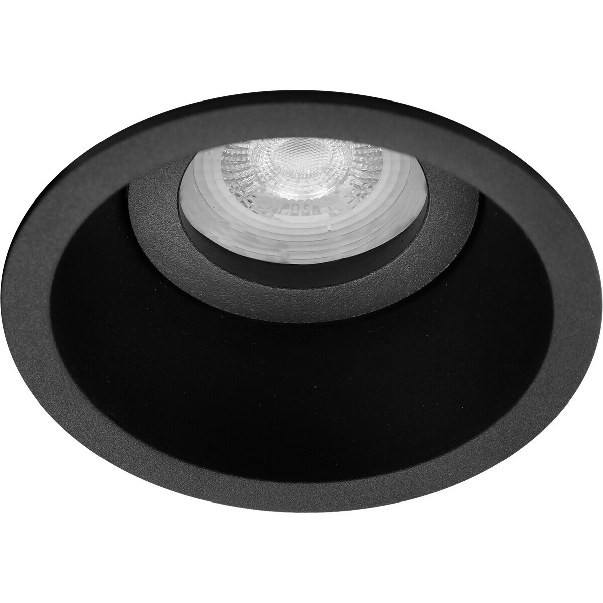 LED Spot Set - Aigi - Pragmi Zano Pro - GU10 Fitting - Inbouw Rond - Mat Zwart - 6W - Helder/Koud Wit 6400K - Kantelbaar - Ø93mm